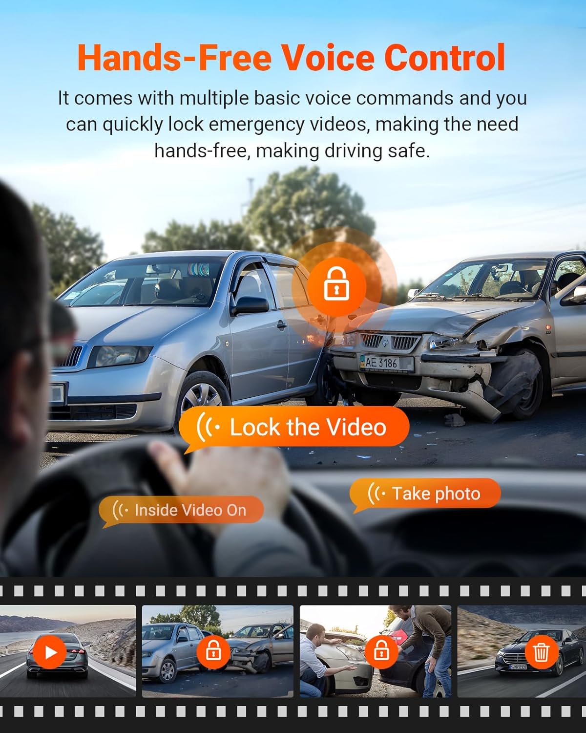 Vantrue S1 Pro AI Dash Cam (Front +Rear), Dual 1440P Dash Camera w/2.7K, STARVIS 2, HDR Night Vision, 5G WiFi, 60FPS, GPS, Voice Control,24/7 Parking Mode, Support 512GB Max