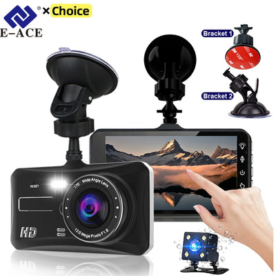 4" Mirror Dash Cam – Front & Rear 1080P, Night Vision, Loop Recording
