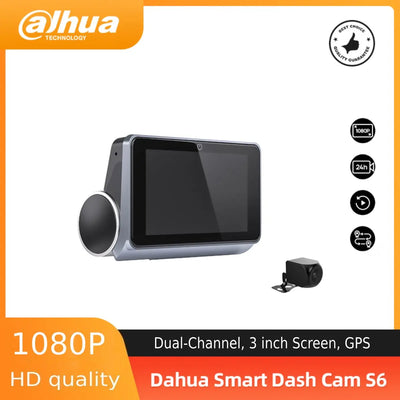 Dahua S6 Dual Dash Cam, 1080P WiFi, GPS, Touch Screen, Voice Control