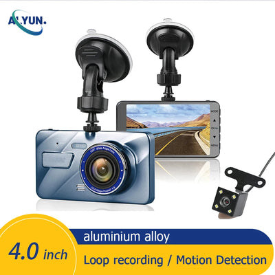 4" Full HD 1080P Dual Lens Dash Cam with Night Vision