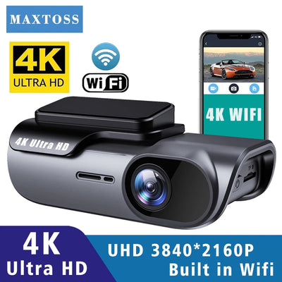 UHD 4K Car Dash Cam | 3840×2160P, WiFi, Night Vision, 24H Black Box